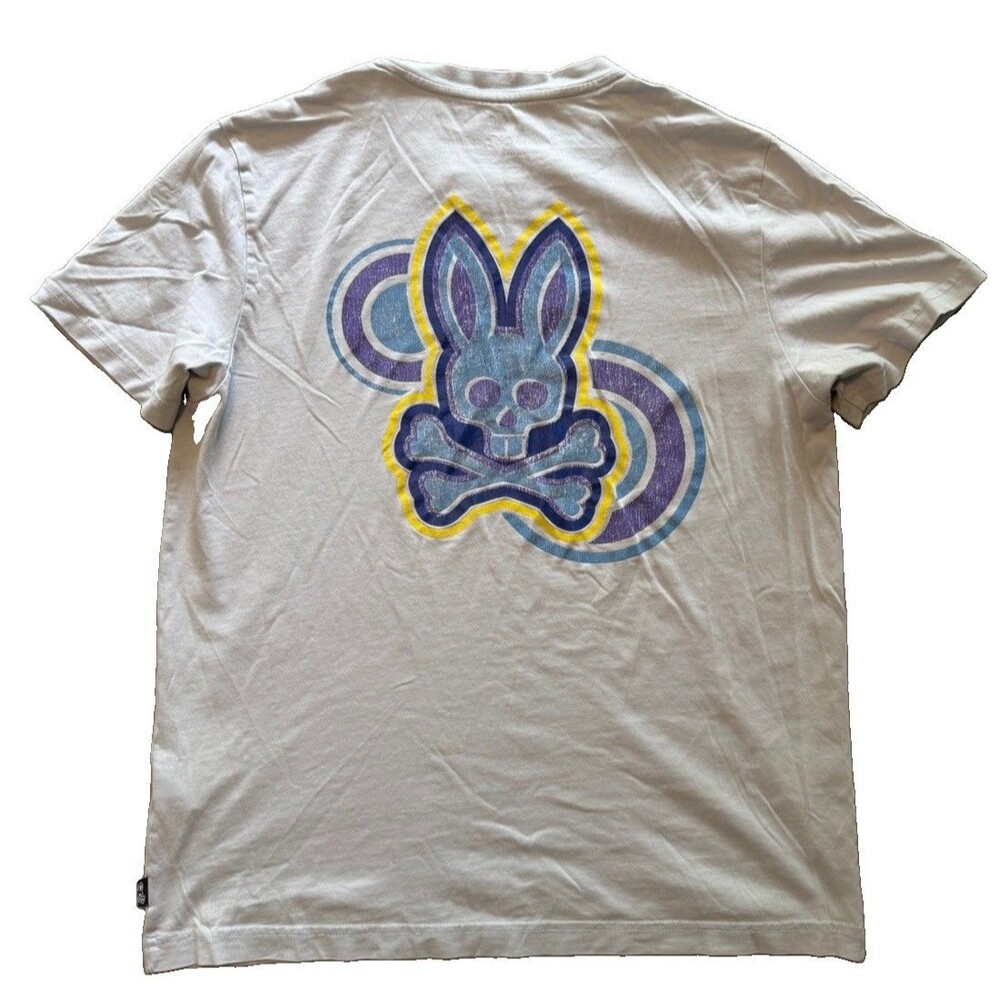 Psycho Bunny Graphic T-Shirt Mens 4 M Light Blue Big Logo Pima Cotton